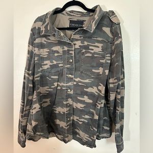 Forever 21+ Camo Cardigan